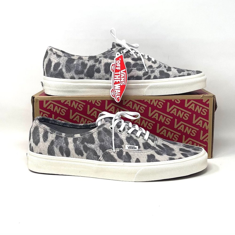 Vans Gray Leopard Print Sneakers